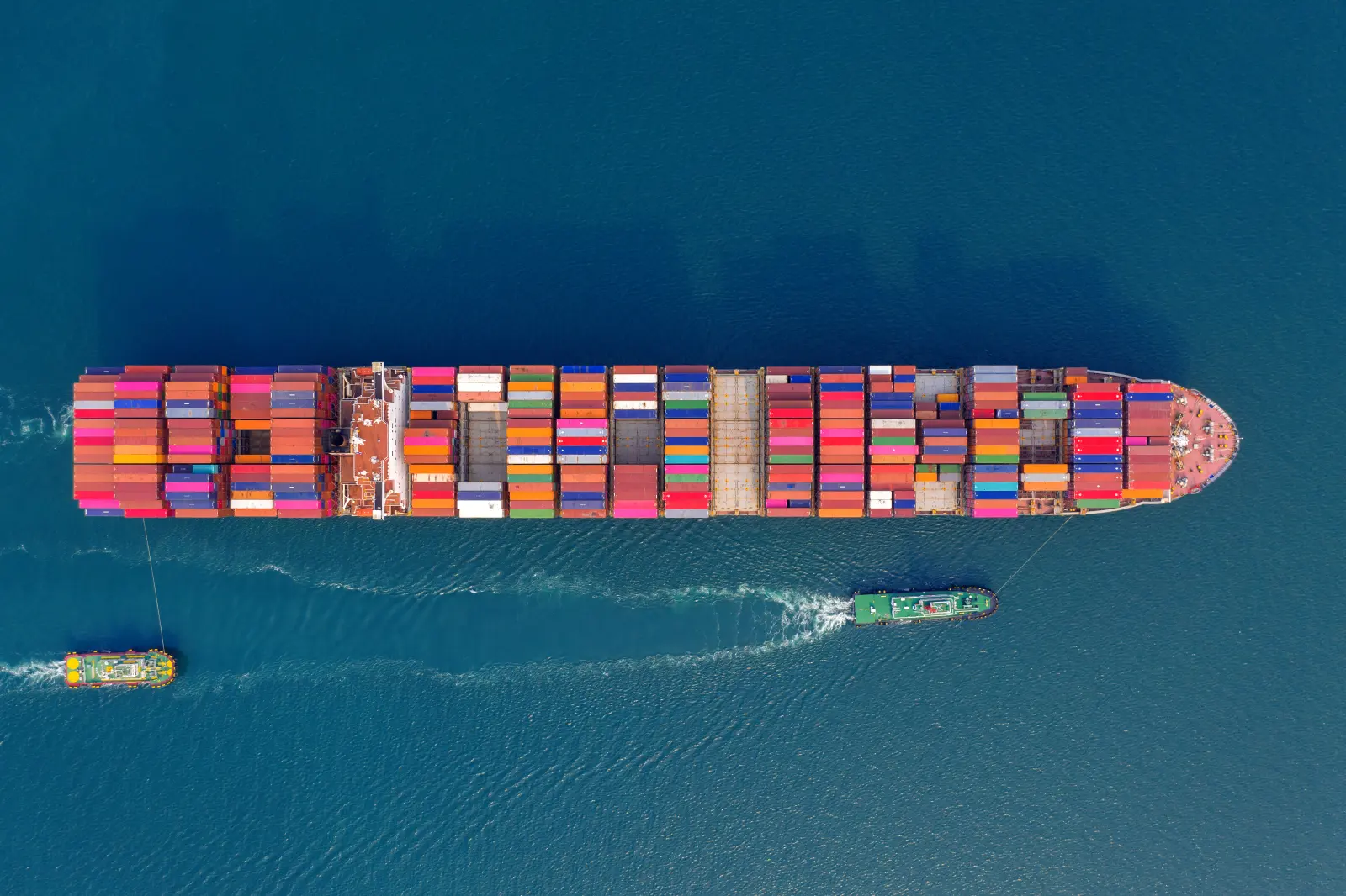Container vessel at sea